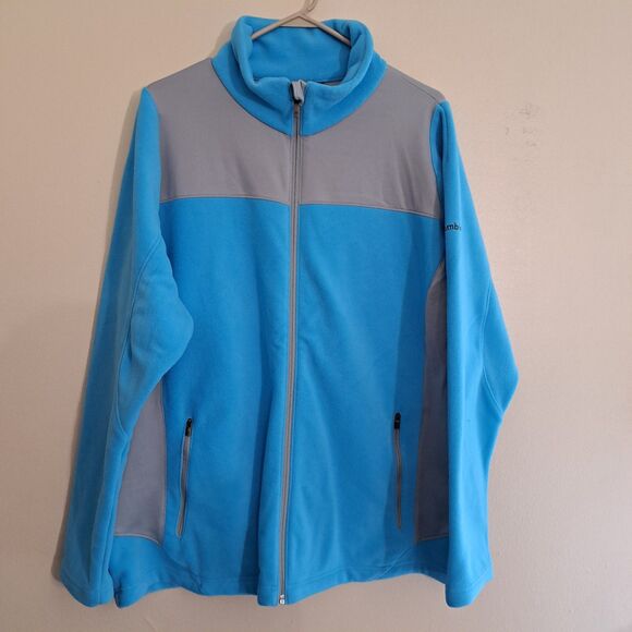Columbia Jackets & Blazers - Columbia  blue and grey fleece jacket womans 2X